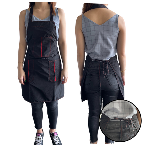 Apron with Three pockets - Black