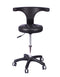 37-3044 Black PU Curve Backrest+ Black PVC Checket sewing round seat